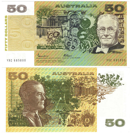 1985 $50 Johnston/Fraser R509a Gothic Serial Uncirculated Banknote