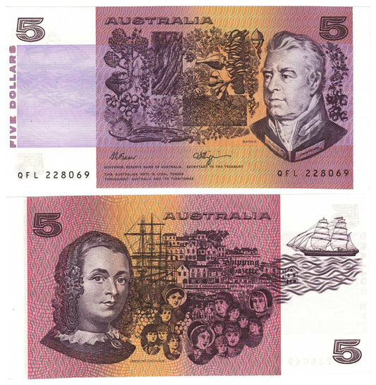 1990 $5 Fraser/Higgins R212 Uncirculated Banknote