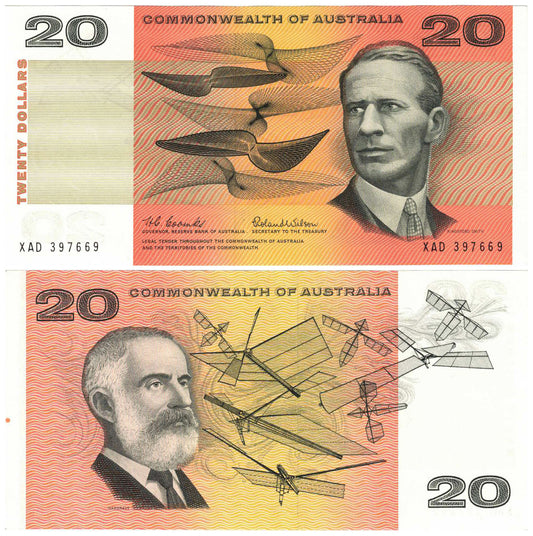 1966 $20 Coombs/Wilson R401 About Uncirculated Banknote