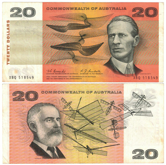 1967 $20 Coombs/Randall R402F First Prefix XBQ Fine Banknote