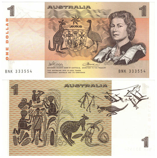1974 $1 Phillips/Wheeler R75 Australia Uncirculated Banknote