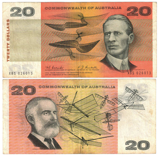 1967 $20 Coombs/Randall R402L Last Prefix XBS Fine Banknote