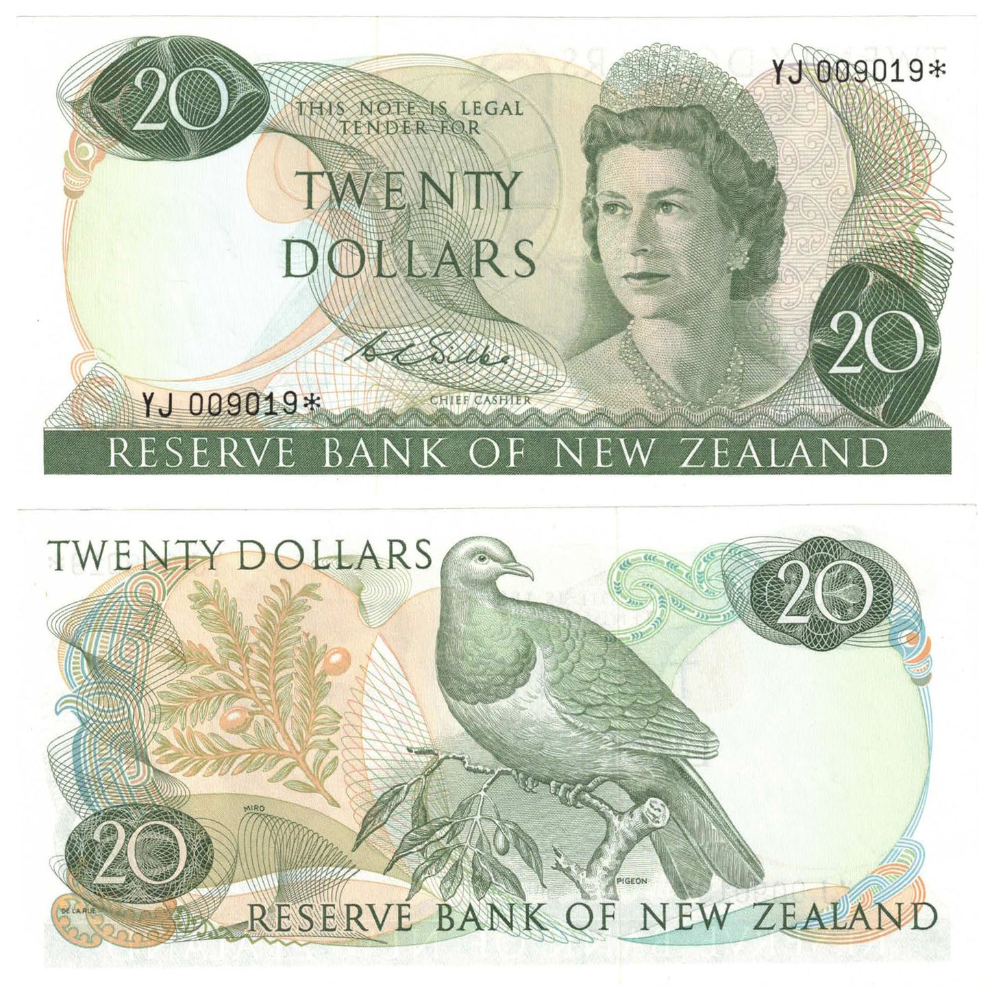 New Zealand 1968-75 Twenty Dollars Wilks P167b Uncirculated STAR Banknote
