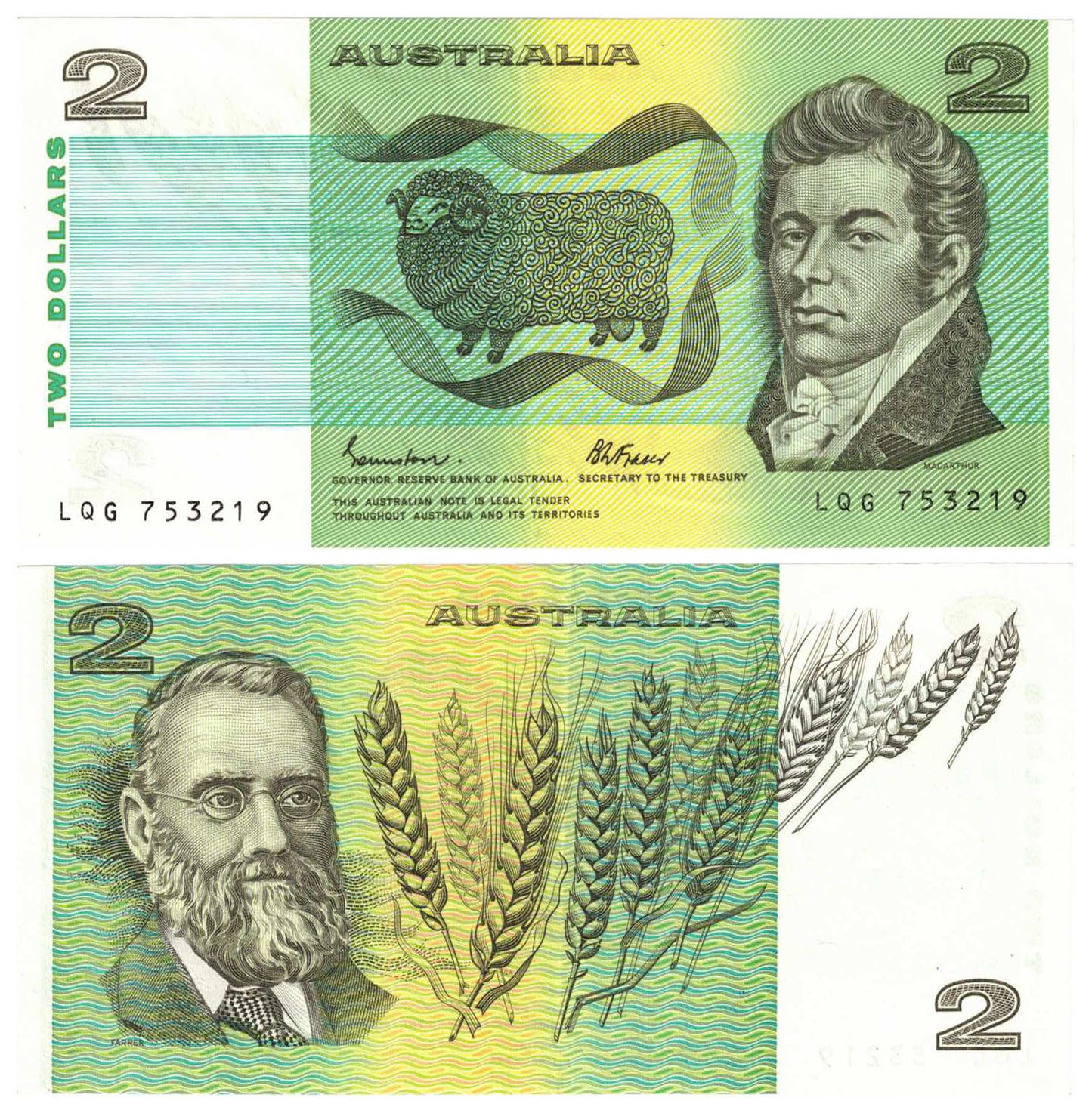 1985 $2 Johnston/Fraser R89L Last Prefix LQG Good Extremely Fine Banknote