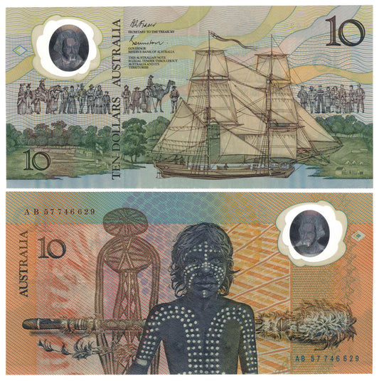 1988 $10 Johnston/Fraser R310bL Reissue Last Prefix AB57 Extremely Fine Banknote