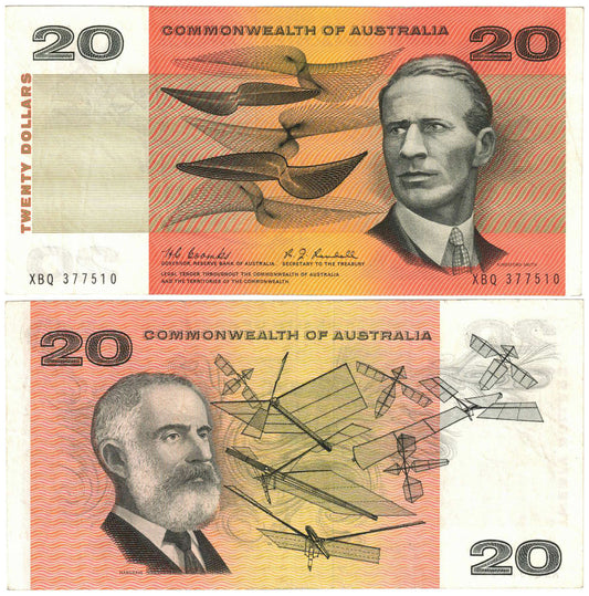 1967 $20 Coombs/Randall R402F First Prefix XBQ Very Fine Banknote