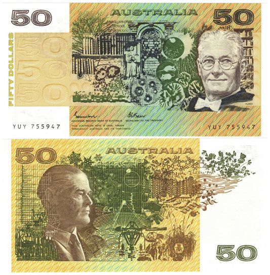 1985 $50 Johnston/Fraser R509b OCRB Serial Uncirculated Banknote