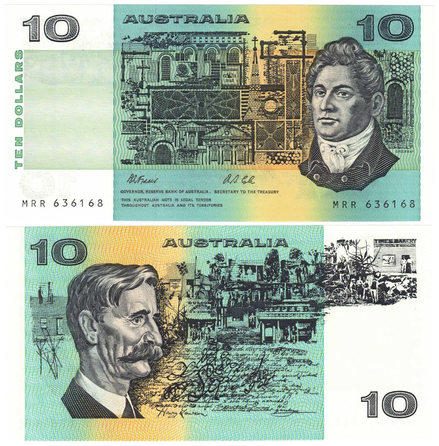 1991 $10 Fraser/Cole R313aL Last Prefix MRR With Plate Letter Uncirculated Banknote