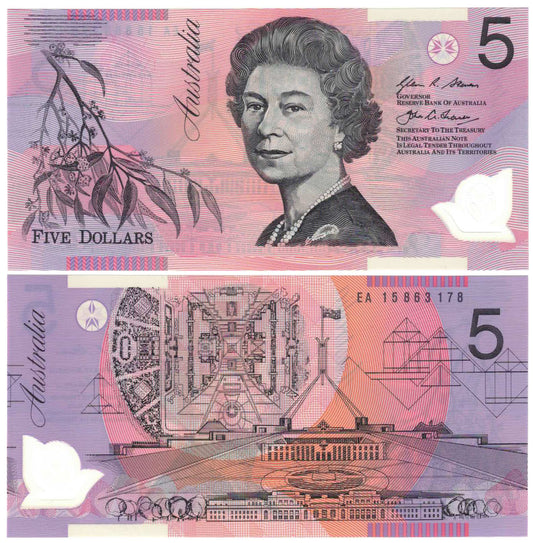 2015 $5 Stevens/Fraser R223L Last Prefix EA15 Uncirculated Banknote