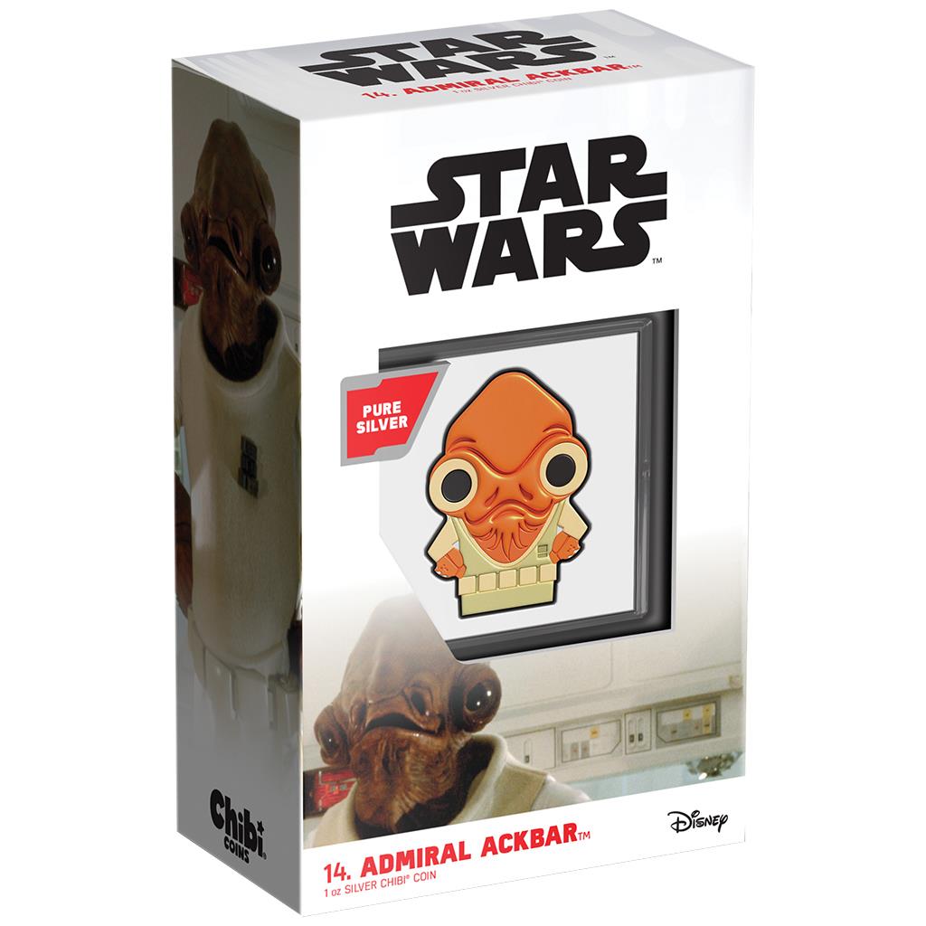 Niue 2022 $2 Chibi Star Wars Admiral Ackbar Shaped 1oz Silver Proof Coin