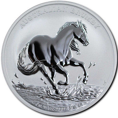 2020 $1 Australian Brumby 1oz Silver BU Coin
