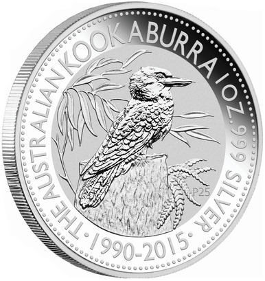 2015 $1 The Australian Kookaburra 25th Anniversary 1oz Silver BU Coin
