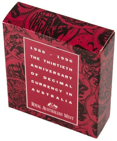 1996 $1 30th Anniversary of Decimal Currency In Australia 1oz Silver Proof Coin