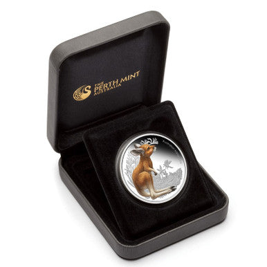 2010 50c Australian Bush Babies Kangaroo 1/2oz Silver Coloured Proof Coin