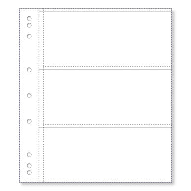 Renniks Banknote Album Refill Pages 3 Pocket 10 Pack