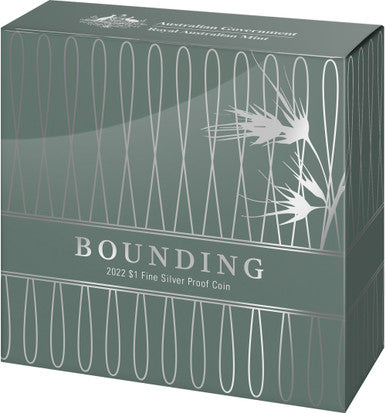 2022 $1 1/2oz Fine Silver Proof Coin - Bounding Silver - Kangaroo
