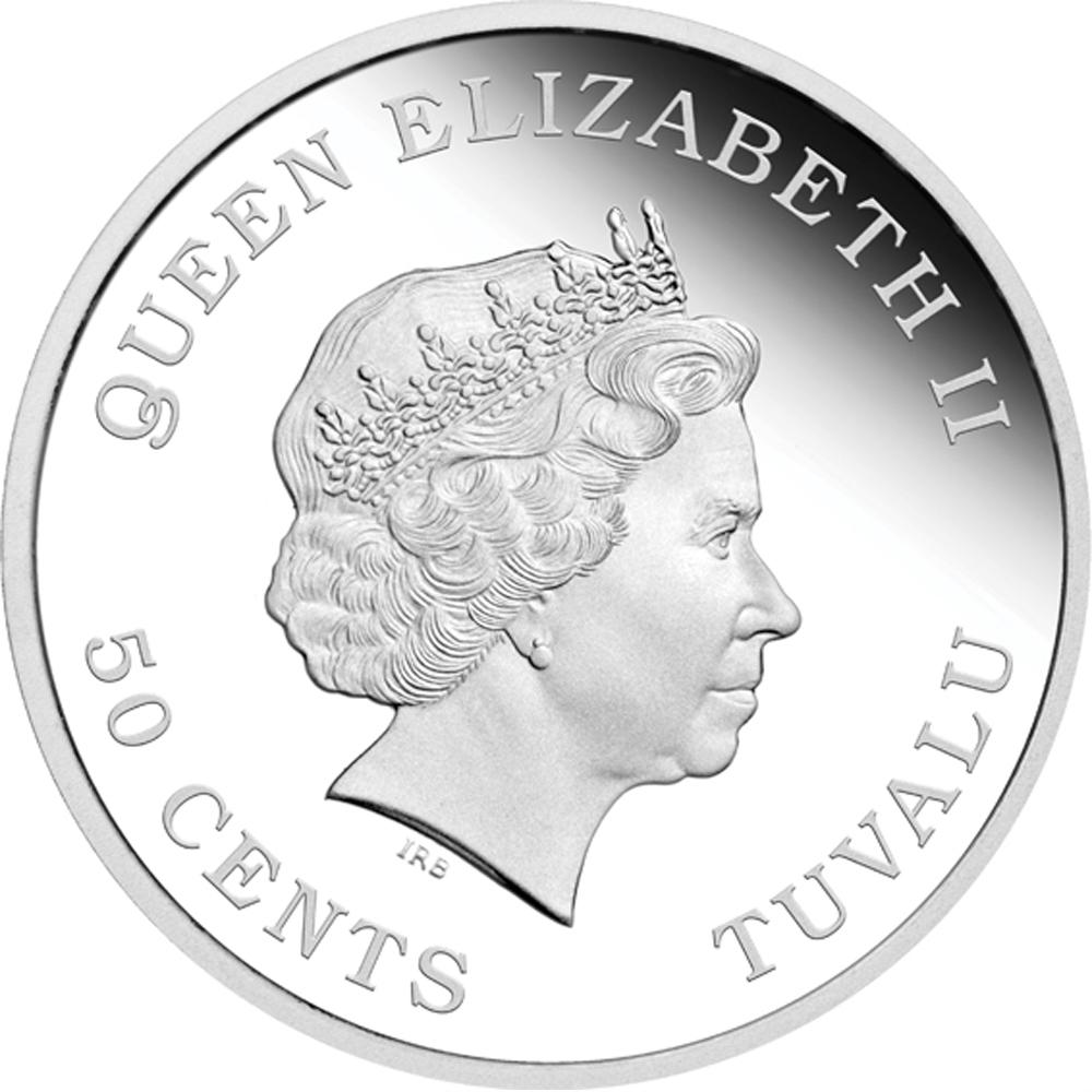 Tuvalu 2013 50c Lunar Baby Year of The Snake 1/2oz Silver Coloured Proof Coin