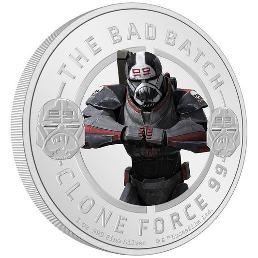 Niue 2022 $2 Star Wars Bad Batch Wrecker 1oz Silver Coloured Proof Coin