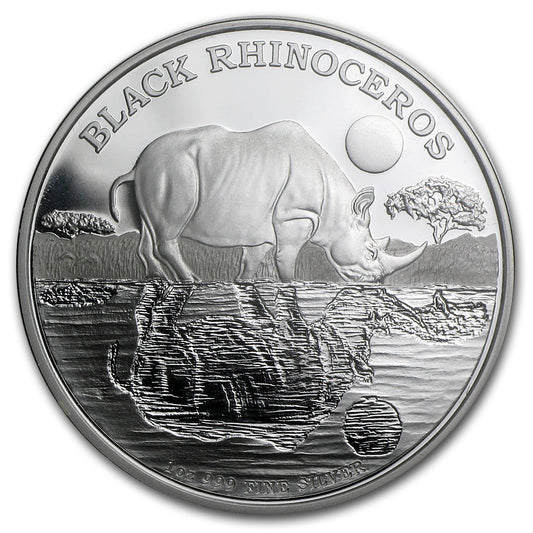 Niue 2014 $2 Endangered Species Black Rhinoceros 1oz Silver Proof Coin