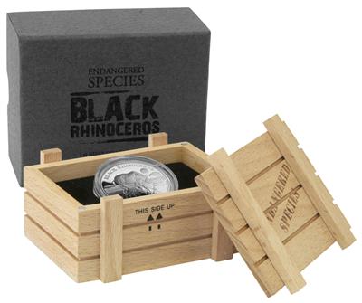 Niue 2014 $2 Endangered Species Black Rhinoceros 1oz Silver Proof Coin