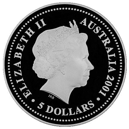 2001 $5 Sir Donald Bradman 1oz Silver Proof Coin