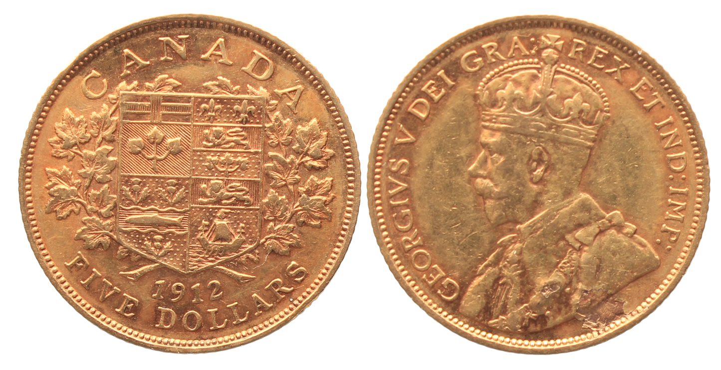 Canada, 1912 Five Dollars VF