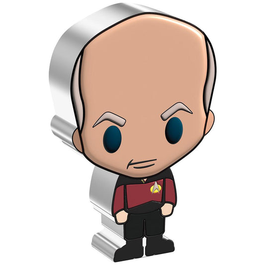 Niue 2022 $2 Chibi Star Trek The Next Generation Jean-Luc Picard Shaped 1oz Silver Proof Coin