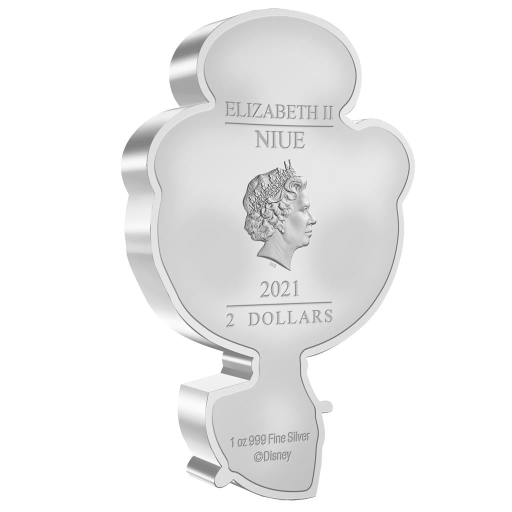 Niue 2021 $2 Chibi Disney Princesses Cinderella Shaped 1oz Silver Proof Coin