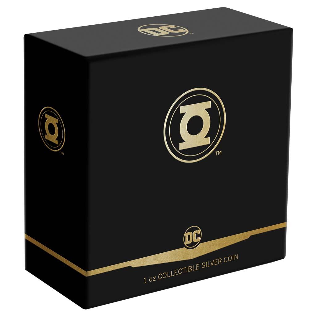 Niue 2021 $2 DC Comics Green Lantern Logo Shaped 1oz Silver Coloured Proof Coin