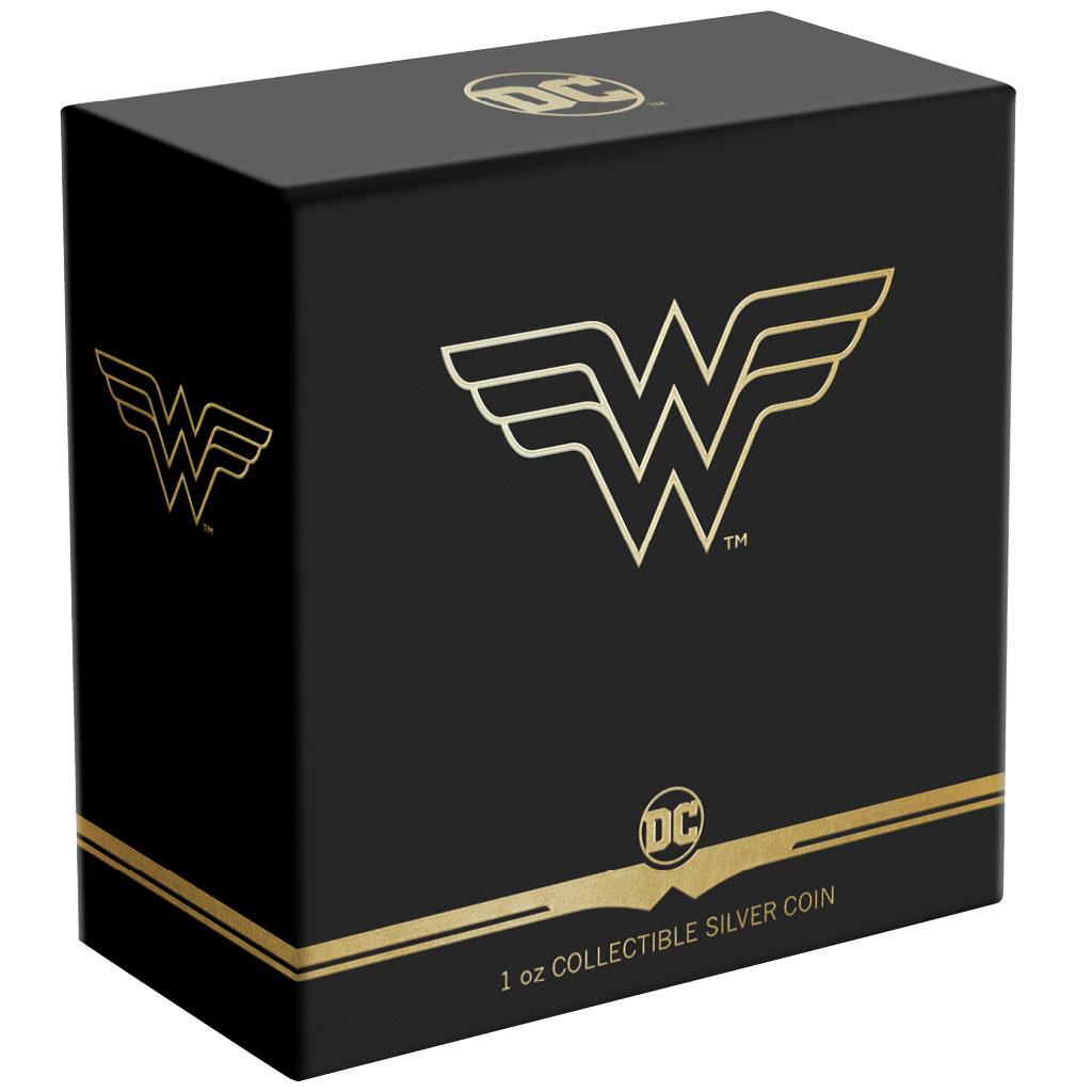 Niue 2022 $2 DC Comics Logo Wonder Woman 1oz Silver Coloured Shaped Proof Coin
