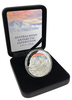Tokelau 2014 $5 Australasian Antarctic Expedition Silver Coloured Proof Coin