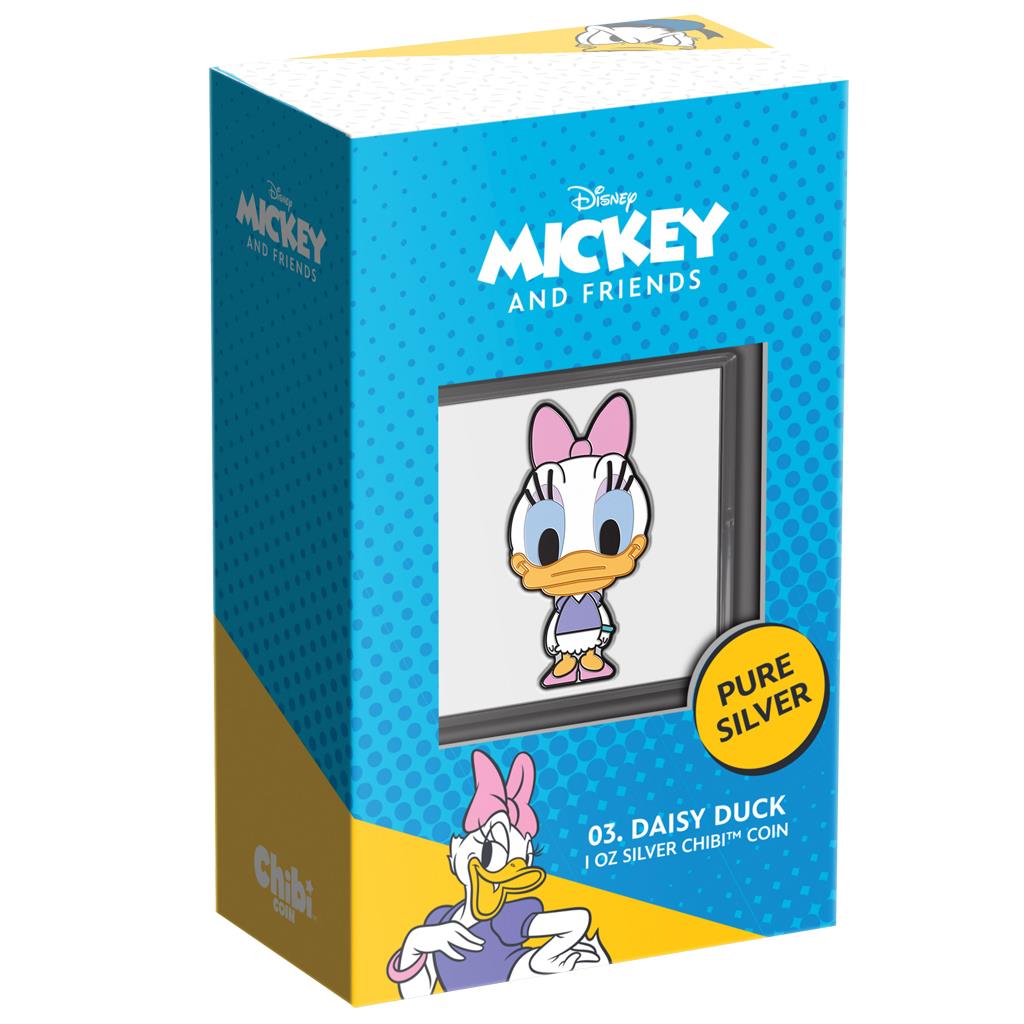Niue 2021 $2 Chibi Disney Mickey and Friends Daisy Duck Shaped 1oz Silver Proof Coin