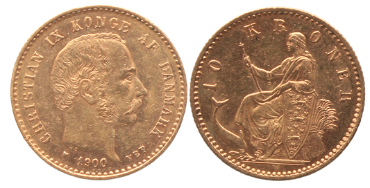 Denmark, 1900 Ten Kroner gEF