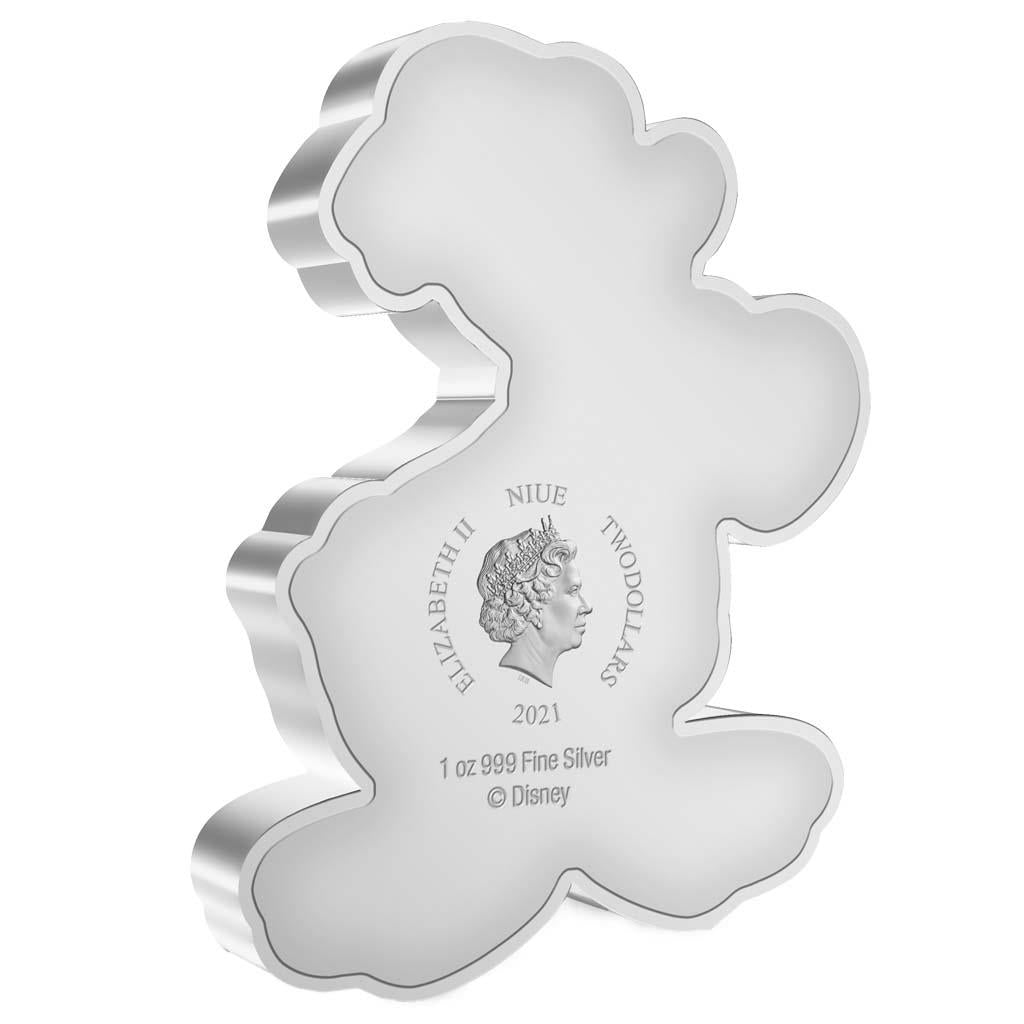 Niue 2021 $2 Disney Mickey and Friends Donald Duck Shaped 1oz Silver Coloured Proof Coin
