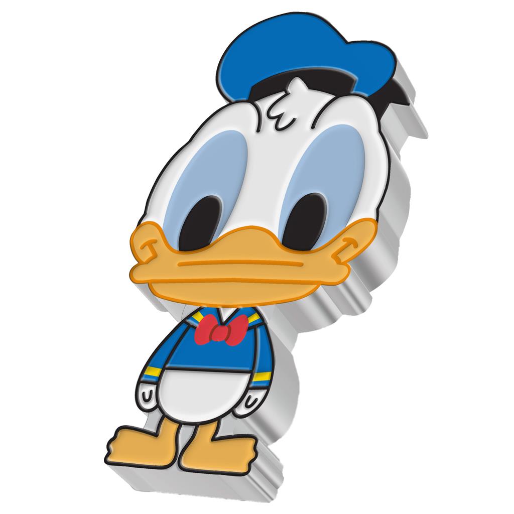 Niue 2021 $2 Chibi Disney Mickey and Friends Donald Duck Shaped 1oz Silver Proof Coin
