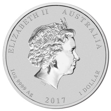 2017 $1 Mythical Creatures Dragon & Phoenix 1oz Silver BU Coin