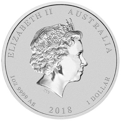 2018 $1 Mythical Creatures Dragon & Tiger 1oz Silver BU Coin