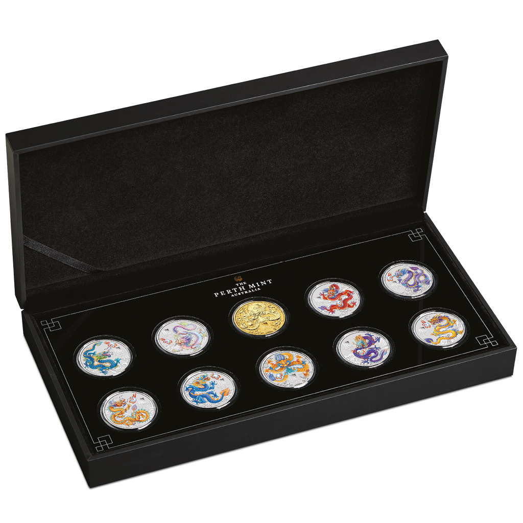2024 50c Lunar Year of The Dragon 1/2oz Silver 10 Coin Set