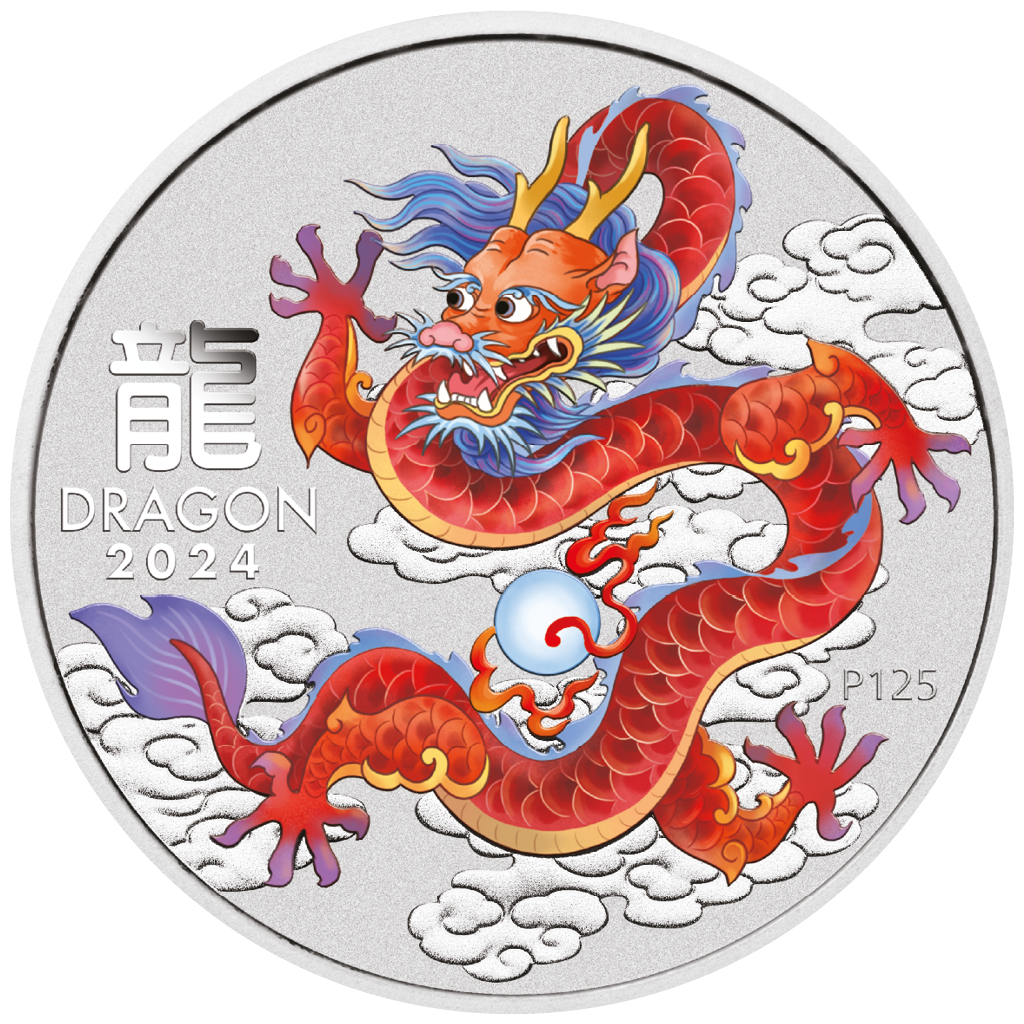 2024 50c Lunar Year of The Dragon 1/2oz Silver 10 Coin Set
