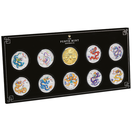 2024 50c Lunar Year of The Dragon 1/2oz Silver 10 Coin Set