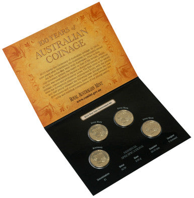 2010 $1 100 Years of Australian Coinage Uncirculated HADP Privy Mark 4 Coin Set