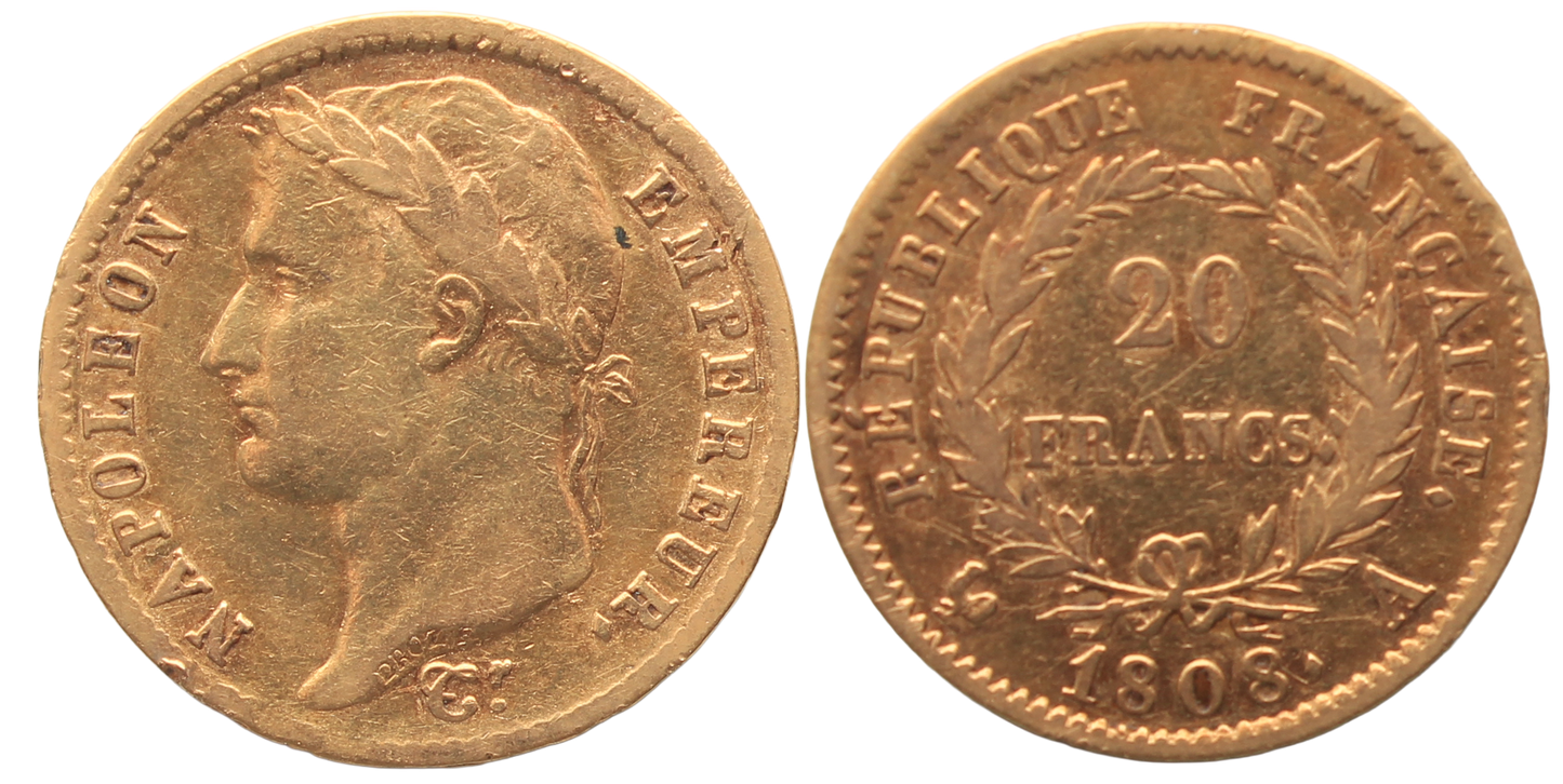 France, 1808A Napoleon Twenty Francs, Fine
