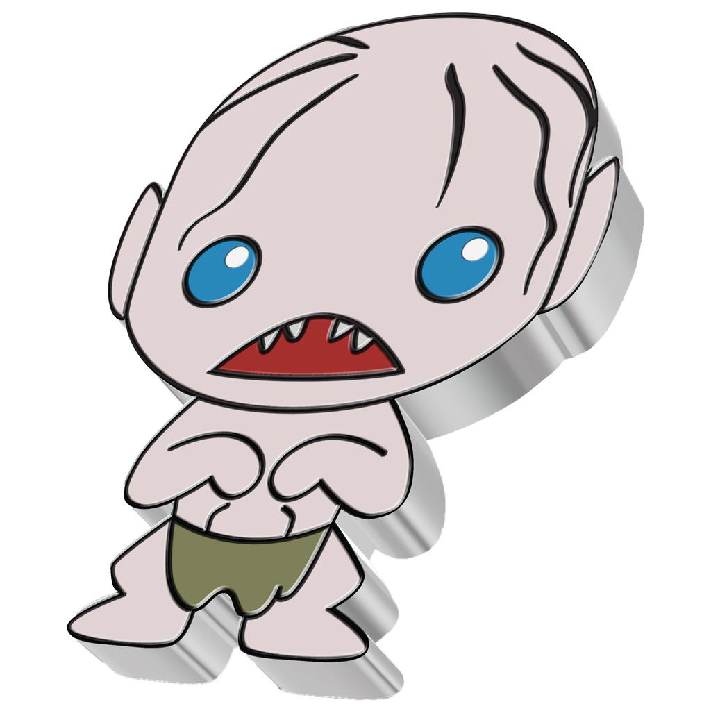 Niue 2021 $2 Chibi Lord of The Rings Gollum Shaped 1oz Silver Proof Coin