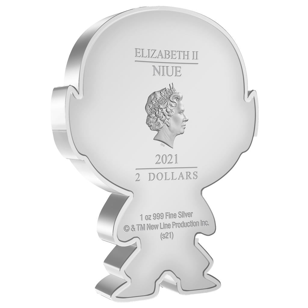 Niue 2021 $2 Chibi Lord of The Rings Gollum Shaped 1oz Silver Proof Coin