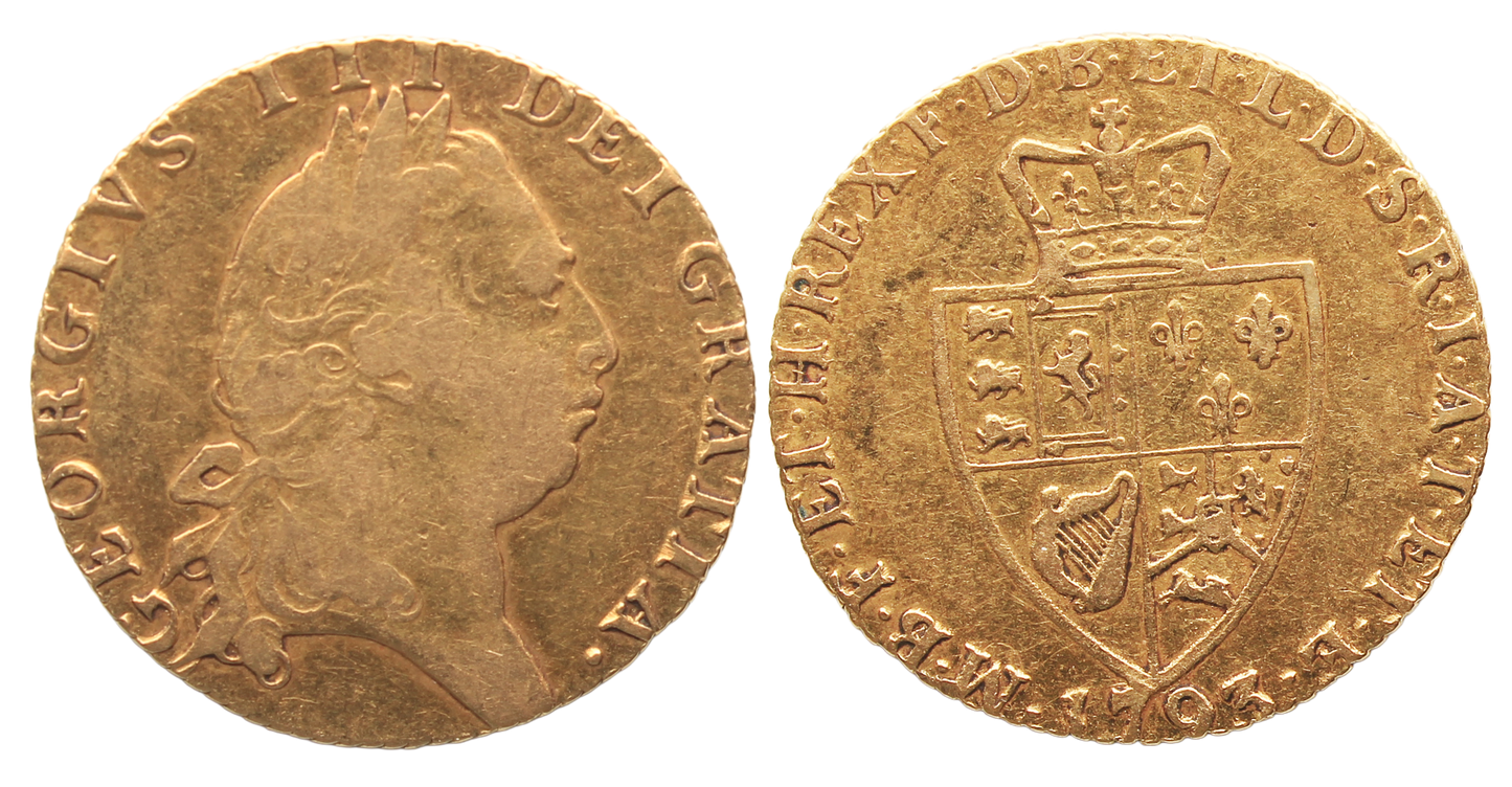 GB 1793 George III Spade Guinea Fine+