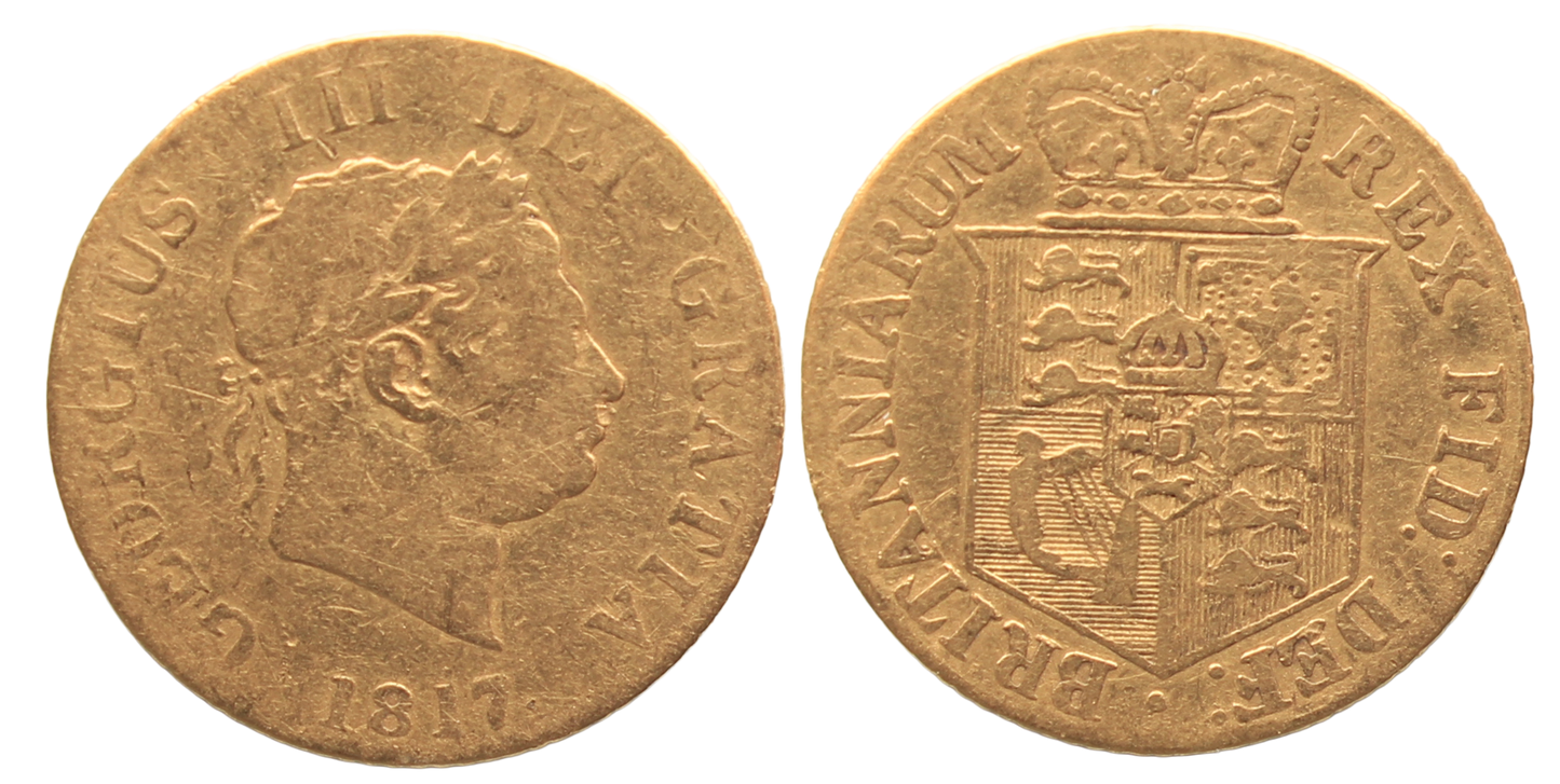 GB, 1817 George III Half Sovereign aFine