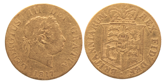 GB, 1817 George III Half Sovereign aFine