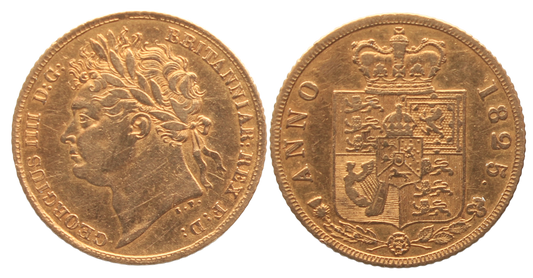 GB, 1825 George IV Half Sovereign VF