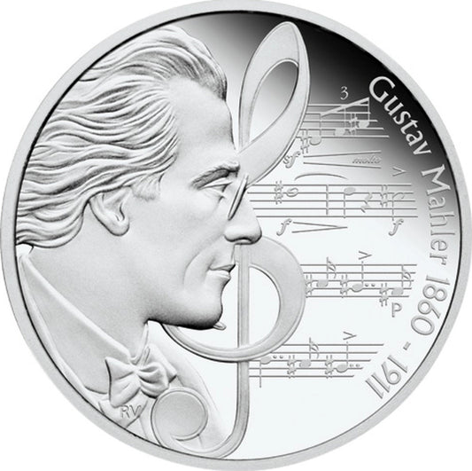 Tuvalu 2010 $1 Great Composers Gustav Mahler 1860-1911 1oz Silver Proof Coin