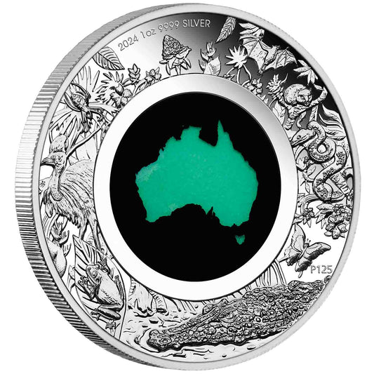 2024 $1 Great Southern Land Chrysoprase 1oz Silver Proof Coin